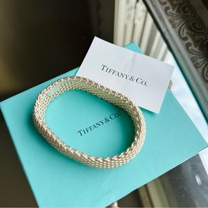 Tiffany and Co Somerset Mesh Weave Flexible Bangle Bracelet in Sterling …